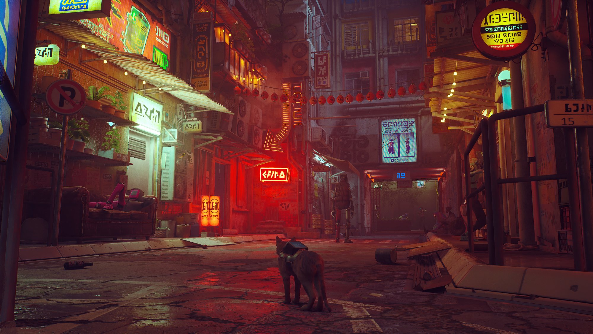 Neon street cat